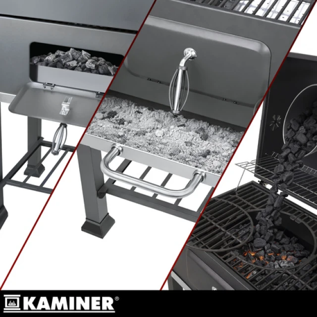 Садовий гриль вугільний з кришкою Kaminer 116x55x110 см (5900779962545)