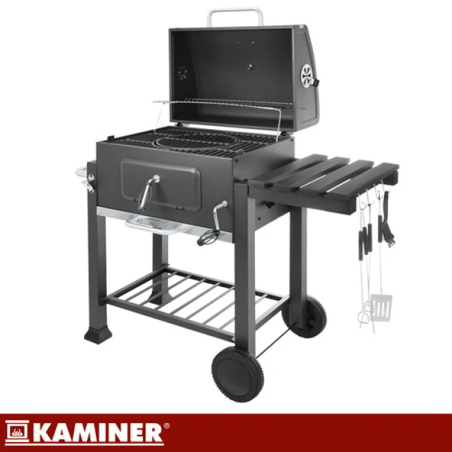 Садовий гриль вугільний з кришкою Kaminer 116x55x110 см (5900779962545)