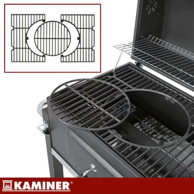 Садовий гриль вугільний з кришкою Kaminer 116x55x110 см (5900779962545)