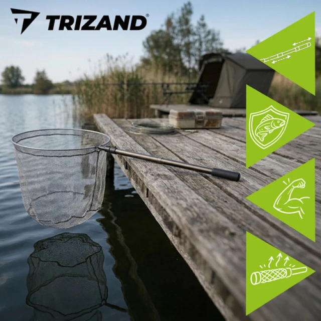 Підсак рибальський телескопічний Trizand 335 см глибина 48 см (5900779962606)