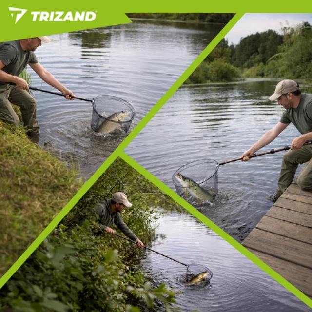 Підсак рибальський телескопічний Trizand 335 см глибина 48 см (5900779962606)