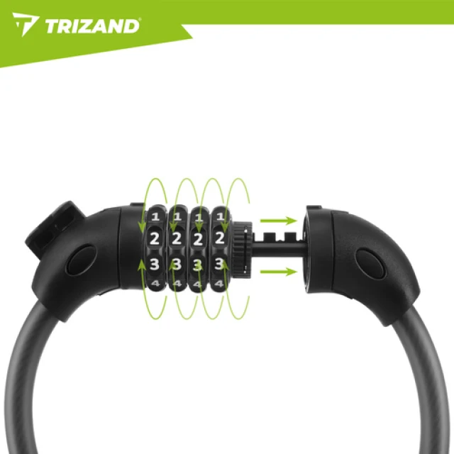 Велосипедний замок кодовий тросовий Trizand 120 см (5900779962644)