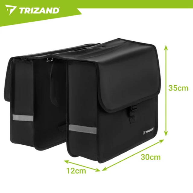 Велосипедна сумка на багажник подвійна Trizand 28 л (5900779962743)