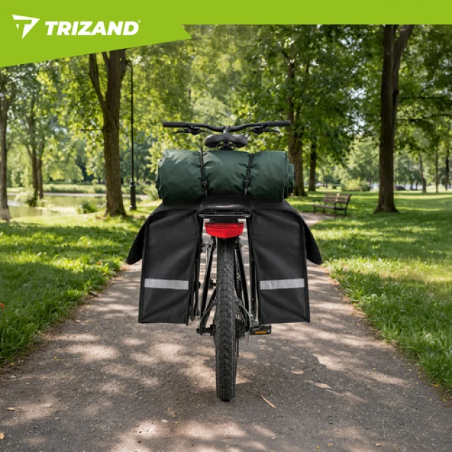 Велосипедна сумка на багажник подвійна Trizand 28 л (5900779962743)