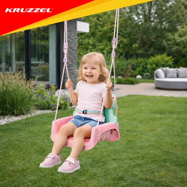 Гойдалка для дітей Kruzzel 3 в 1 Pastel (5900779962750)