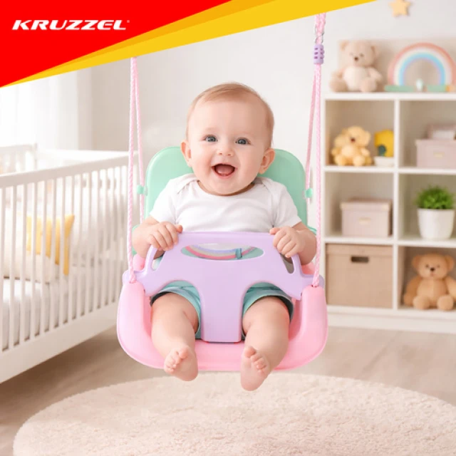 Гойдалка для дітей Kruzzel 3 в 1 Pastel (5900779962750)