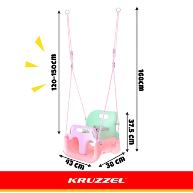 Гойдалка для дітей Kruzzel 3 в 1 Pastel (5900779962750)