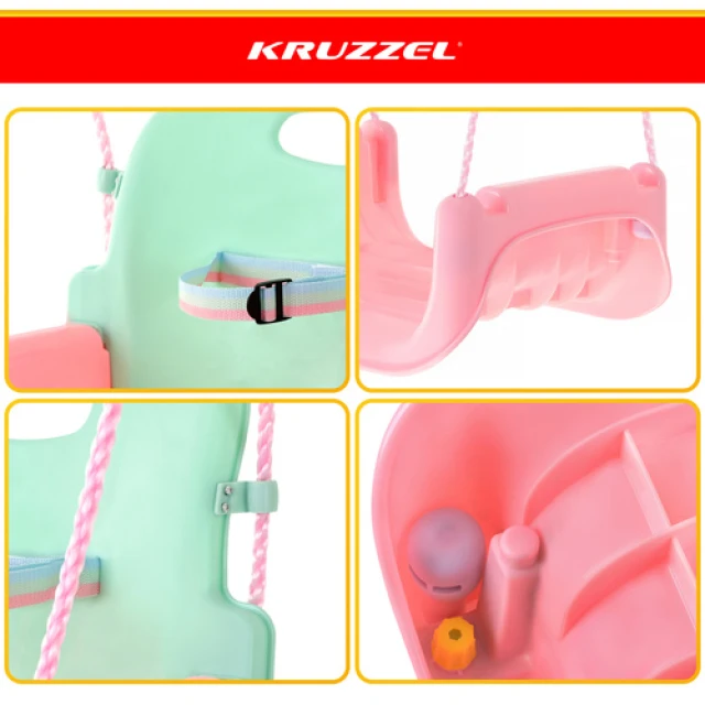 Гойдалка для дітей Kruzzel 3 в 1 Pastel (5900779962750)