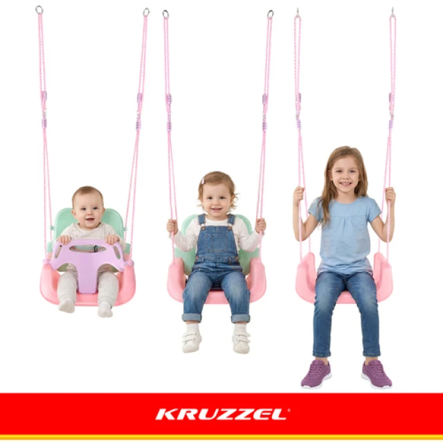 Гойдалка для дітей Kruzzel 3 в 1 Pastel (5900779962750)