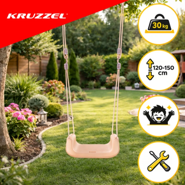 Гойдалка для дітей Kruzzel 3 в 1 Grey-Beige (5900779962767)