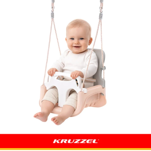 Гойдалка для дітей Kruzzel 3 в 1 Grey-Beige (5900779962767)