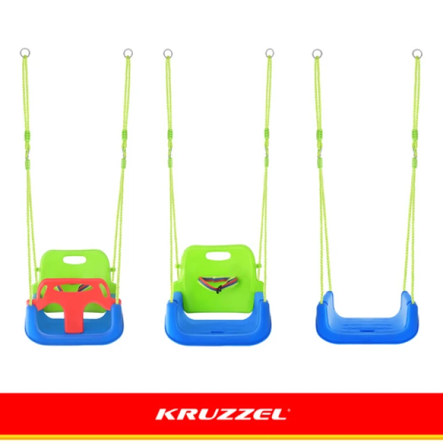 Гойдалка для дітей Kruzzel 3 в 1 Green-Blue (5900779962774)