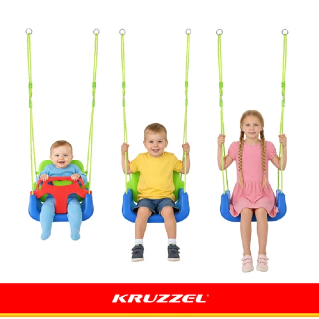 Гойдалка для дітей Kruzzel 3 в 1 Green-Blue (5900779962774)