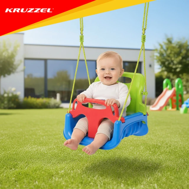 Гойдалка для дітей Kruzzel 3 в 1 Green-Blue (5900779962774)