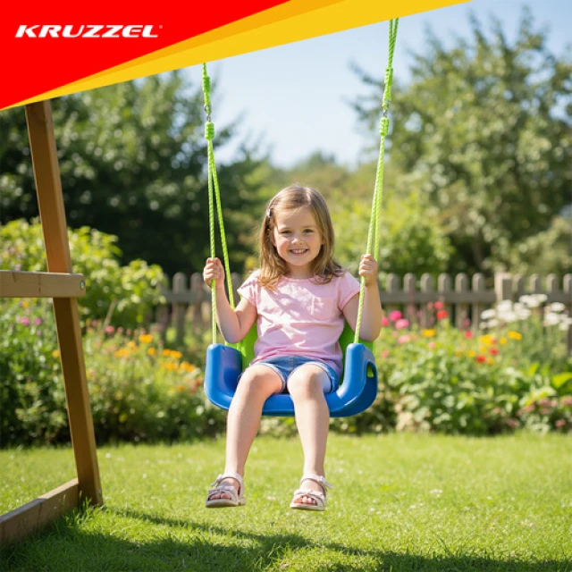 Гойдалка для дітей Kruzzel 3 в 1 Green-Blue (5900779962774)