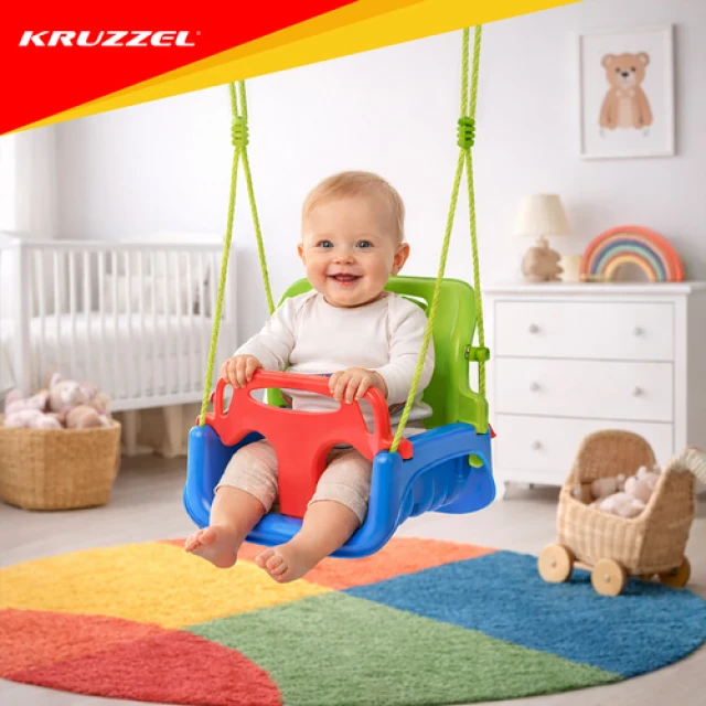 Гойдалка для дітей Kruzzel 3 в 1 Green-Blue (5900779962774)