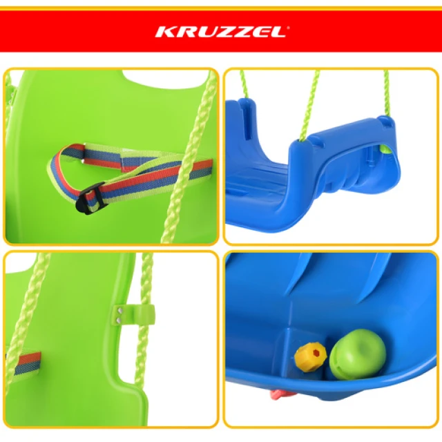 Гойдалка для дітей Kruzzel 3 в 1 Green-Blue (5900779962774)