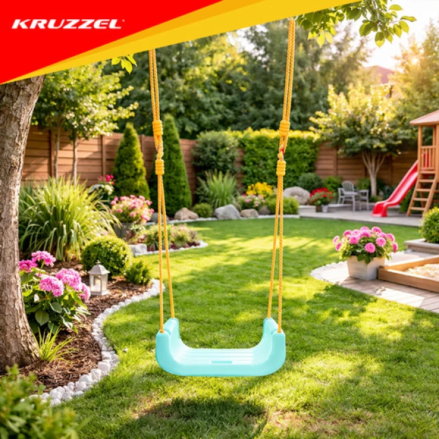 Гойдалка для дітей Kruzzel 3 в 1 Cream-Turquoise (5900779962781)