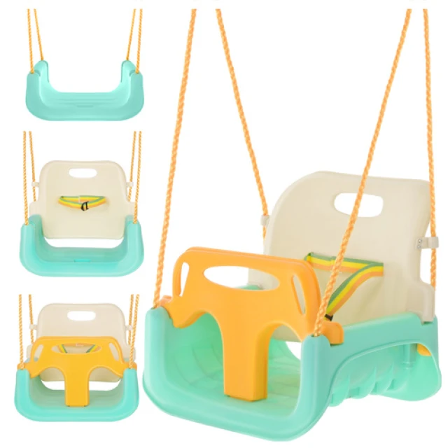 Гойдалка для дітей Kruzzel 3 в 1 Cream-Turquoise (5900779962781)