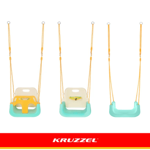 Гойдалка для дітей Kruzzel 3 в 1 Cream-Turquoise (5900779962781)