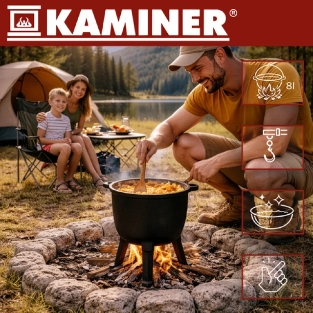 Казан чавунний емальований Kaminer 8 л (5900779962842)