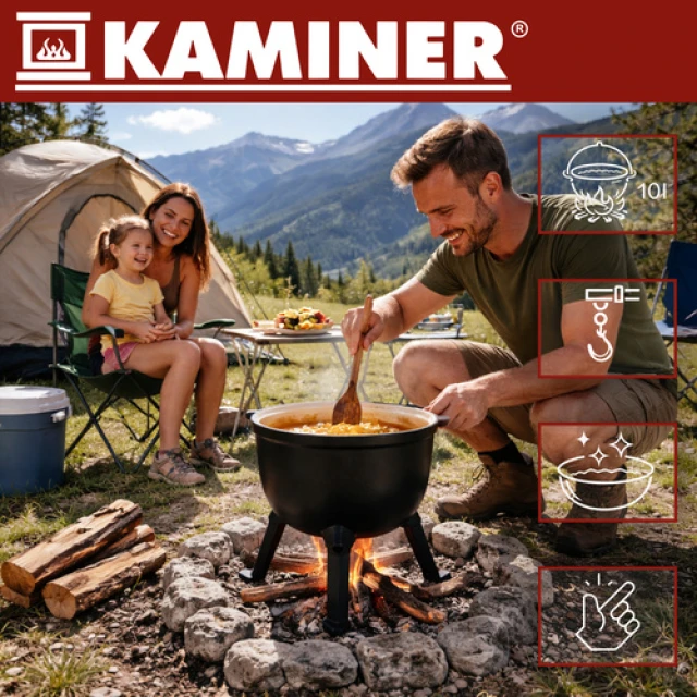 Казан чугунный эмалированный Kaminer 10 л (5900779962859)