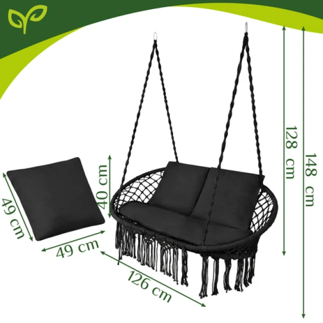 Гойдалка гніздо лелеки подвійна Gardlov 300 кг Black (5900779962866)