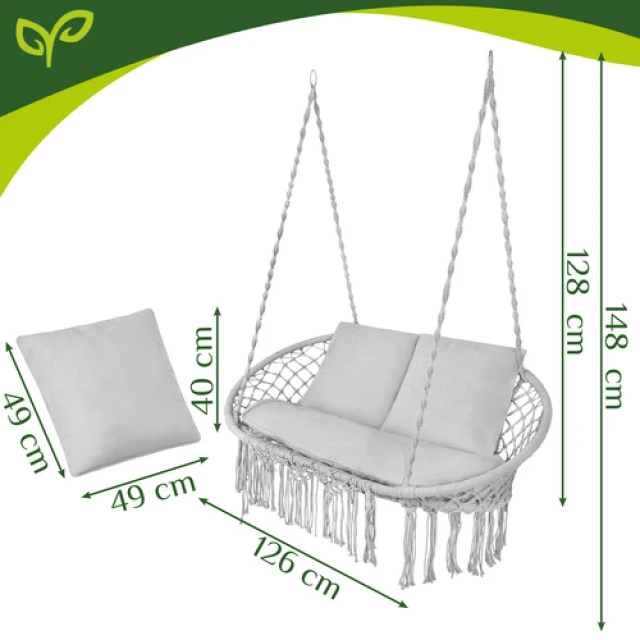 Гойдалка гніздо лелеки подвійна Gardlov 300 кг Gray (5900779962873)