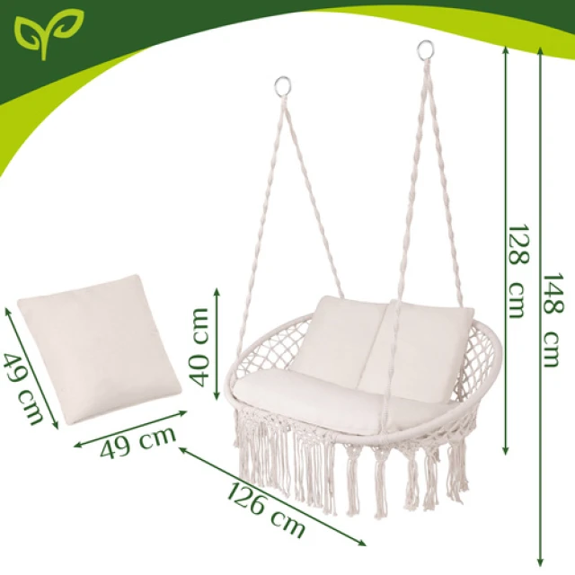Гойдалка гніздо лелеки подвійна Gardlov 300 кг Cream (5900779962880)
