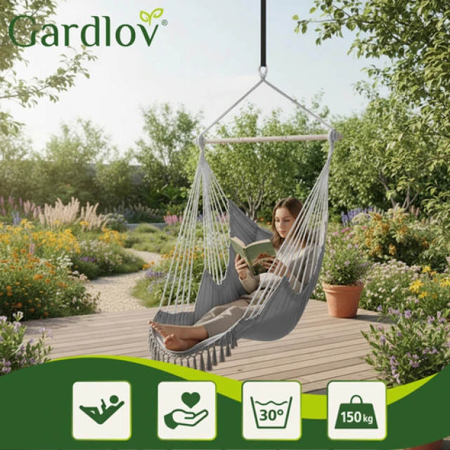 Підвісне крісло-гойдалка Gardlov 210 см Gray (5900779962965)