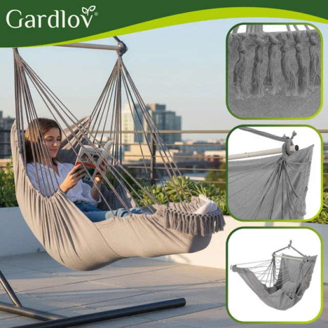 Підвісне крісло-гойдалка Gardlov 210 см Gray (5900779962965)