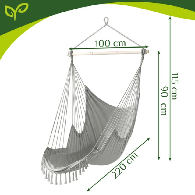 Підвісне крісло-гойдалка Gardlov 210 см Gray (5900779962965)