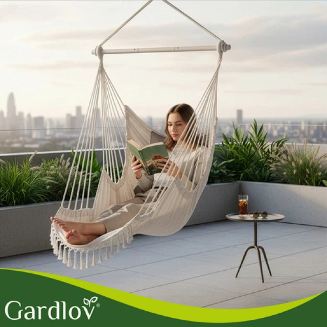 Підвісне крісло-гойдалка Gardlov 210 см Beige (5900779962972)