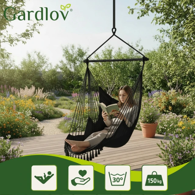 Підвісне крісло-гойдалка Gardlov 210 см Black (5900779962989)