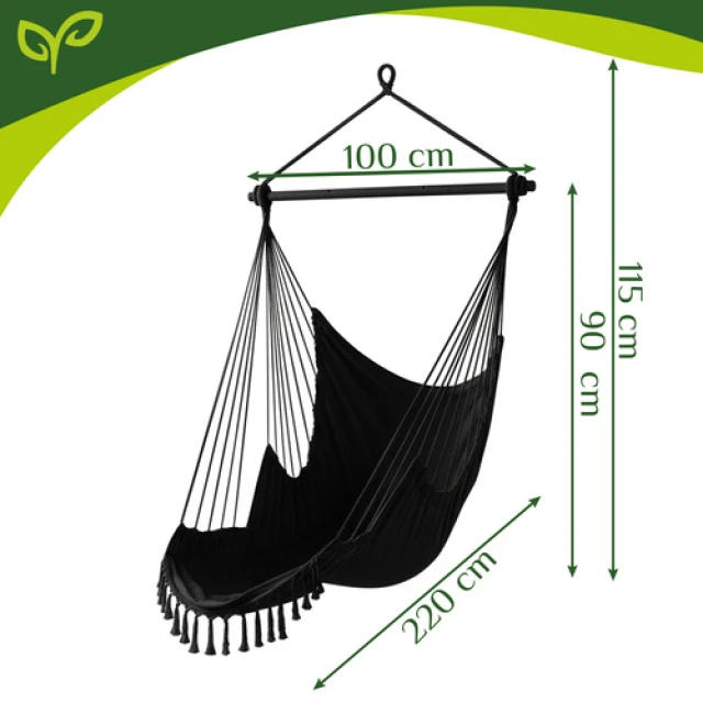 Підвісне крісло-гойдалка Gardlov 210 см Black (5900779962989)