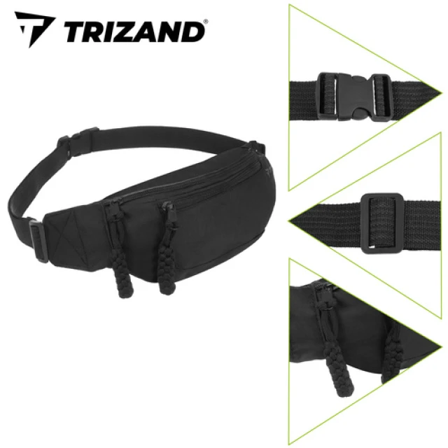 Сумка на пояс для бега Trizand 37x15x7 см Black (5900779963030)