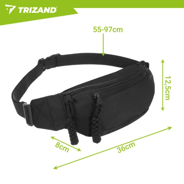 Сумка на пояс для бега Trizand 37x15x7 см Black (5900779963030)