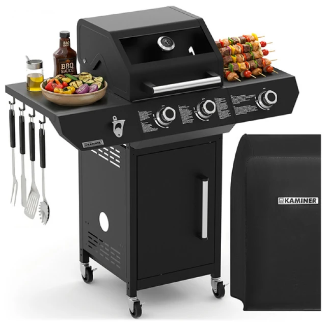 Газовий гриль Kaminer Varen Black 3.0 2+1 10 кВт Black (5900779963108)