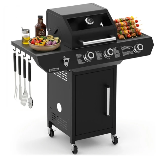 Газовий гриль Kaminer Varen Black 3.0 2+1 10 кВт Black (5900779963108)