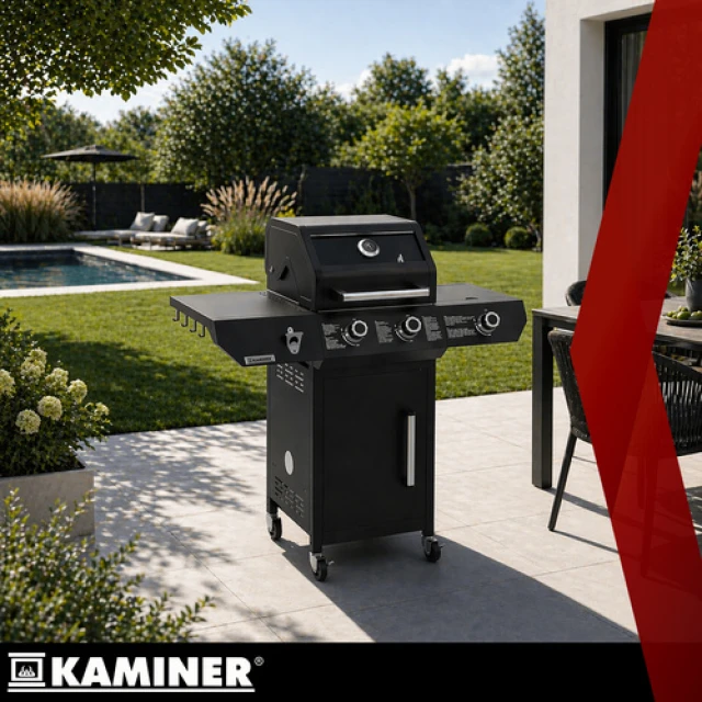 Газовий гриль Kaminer Varen Black 3.0 2+1 10 кВт Black (5900779963108)