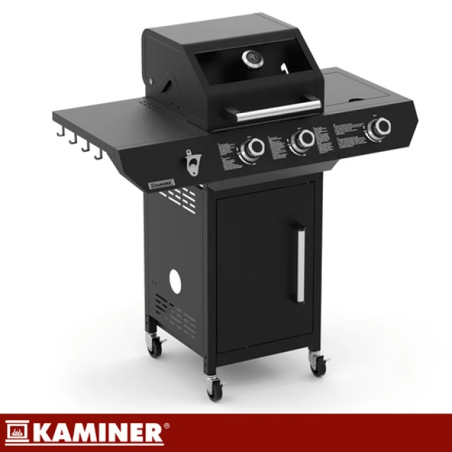 Газовий гриль Kaminer Varen Black 3.0 2+1 10 кВт Black (5900779963108)