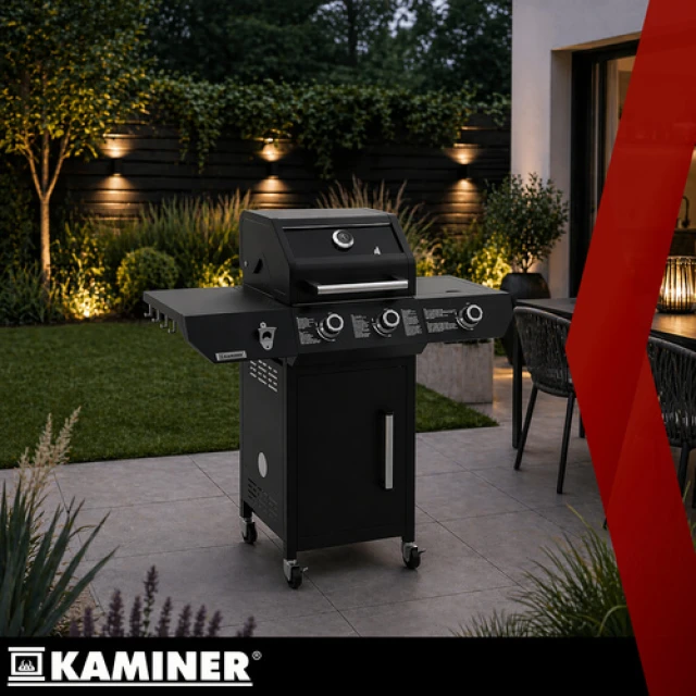 Газовий гриль Kaminer Varen Black 3.0 2+1 10 кВт Black (5900779963108)