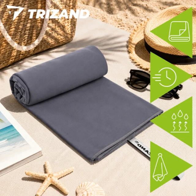 Полотенце быстросохнущее Trizand 180x100 см из микрофибры Grey (5900779963351)