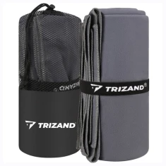 Рушник швидковисихаючий Trizand 180x100 см з мікрофібри Grey (5900779963351)