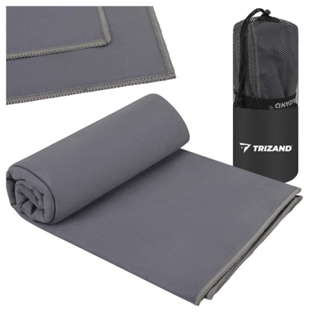 Полотенце быстросохнущее Trizand 180x100 см из микрофибры Grey (5900779963351)