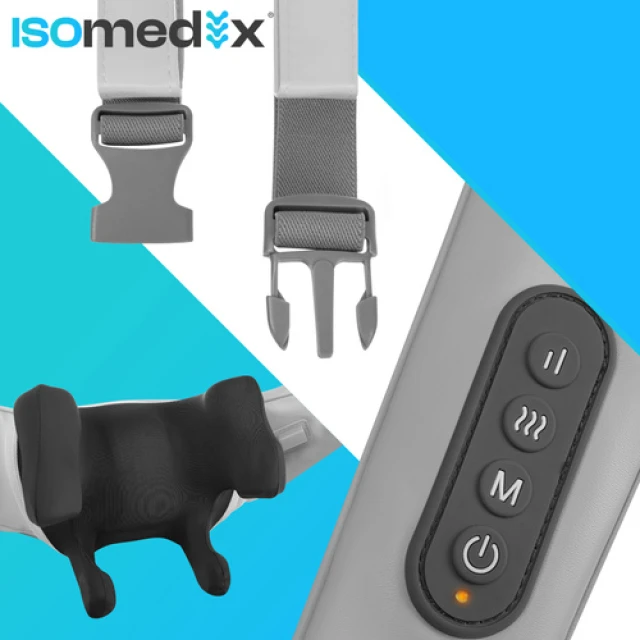 Масажер для шиї Isomedix Shiatsu 22,2 Вт з підігрівом LED USB-C (5900779963412)