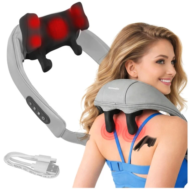 Масажер для шиї Isomedix Shiatsu 22,2 Вт з підігрівом LED USB-C (5900779963412)