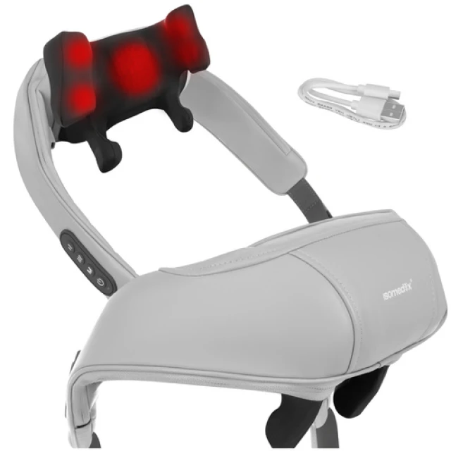 Масажер для шиї Isomedix Shiatsu 22,2 Вт з підігрівом LED USB-C (5900779963412)