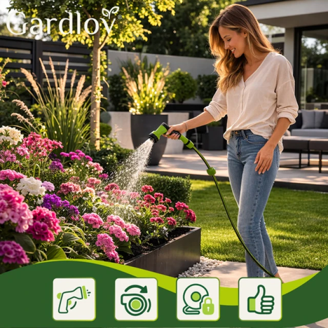 Котушка для шланга автоматична Gardlov 20 м з розпилювачем 7 режимів (5900779963580)
