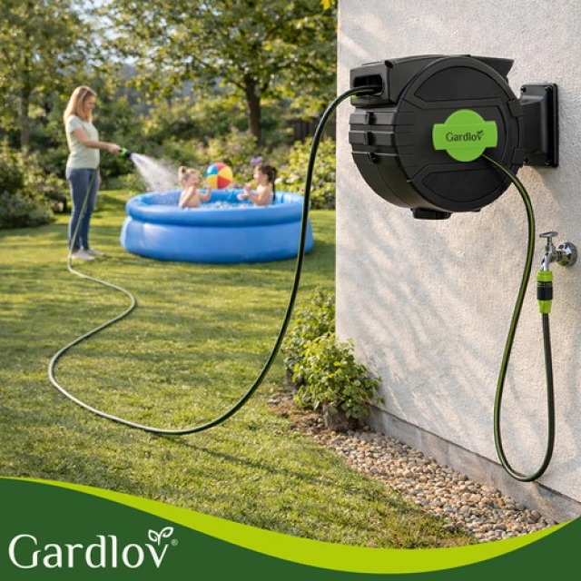 Котушка для шланга автоматична Gardlov 20 м з розпилювачем 7 режимів (5900779963580)